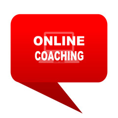 online coaching bubble red icon