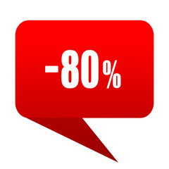 80 percent sale retail bubble red icon