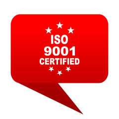 iso 9001 bubble red icon