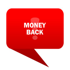 money back bubble red icon
