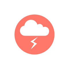 flat Vector icon - illustration of cloud and lightning icon