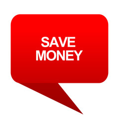 save money bubble red icon