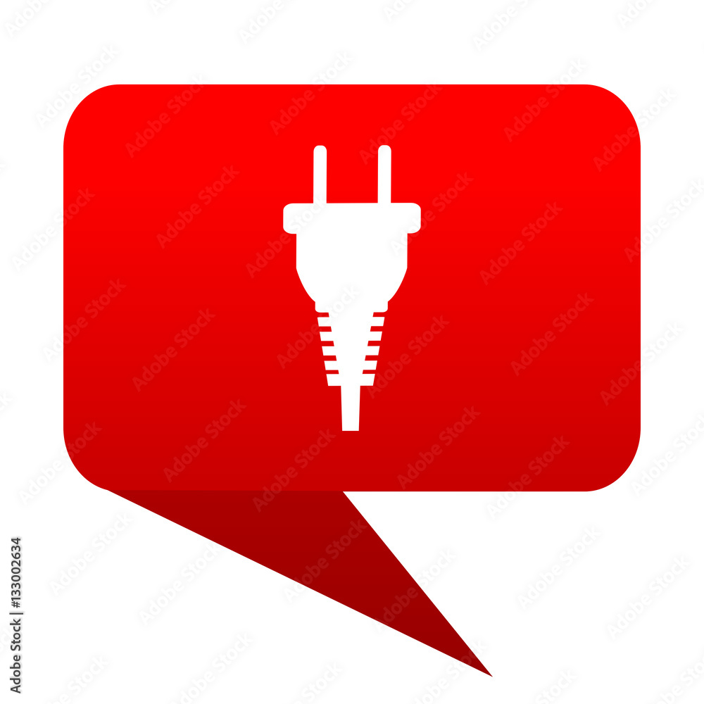 Poster plug bubble red icon