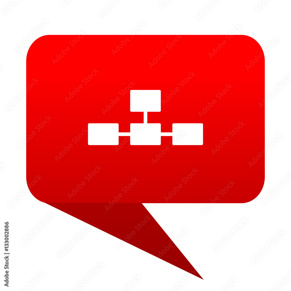 Poster database bubble red icon