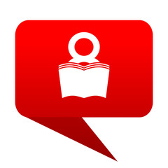 book bubble red icon