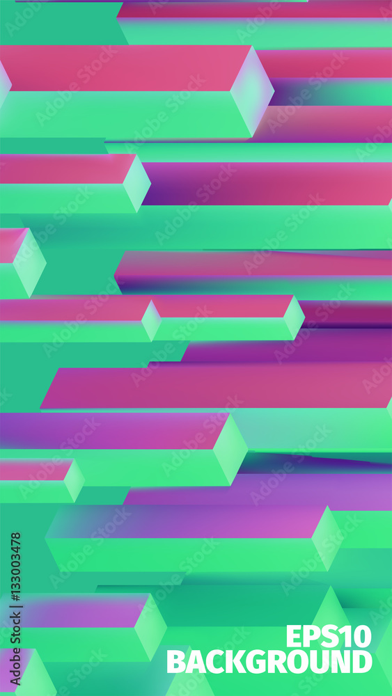 Aufkleber abstract isometric boxes 3d background. vector cubes pattern. bright illustration