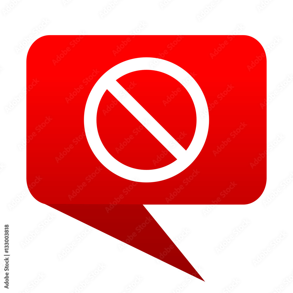 Aufkleber access denied bubble red icon
