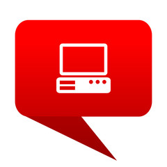 computer bubble red icon