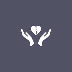 broken heart icon design
