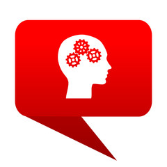 head bubble red icon