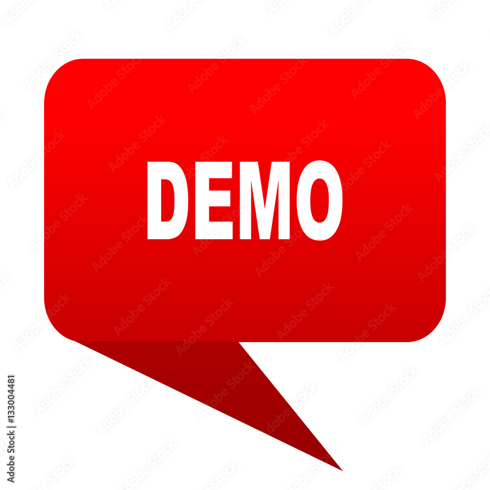 Poster demo bubble red icon