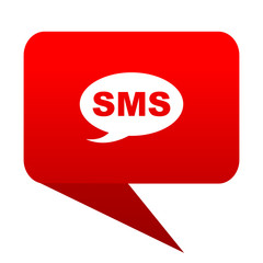 sms bubble red icon