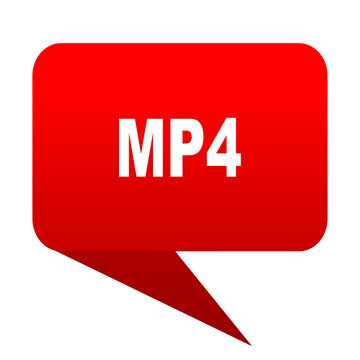 mp4 bubble red icon