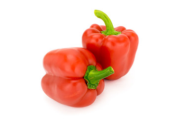 red Bell pepper on white