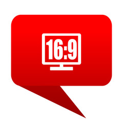 16 9 display bubble red icon