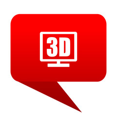 3d display bubble red icon