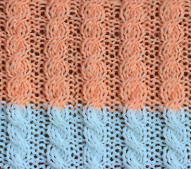 knitted background with pigtails and harnesses
