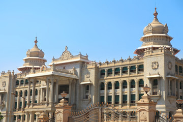 BANGALORE, INDIA - Dec13, 2015: Karnataka state Parliament house in the city of Bangalore, India.
