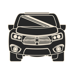 Naklejka premium truck car frontview icon image two tone vector illustration design 