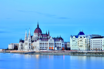 Fototapeta na wymiar Budapest Parliament at Dusk, Hungary