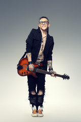 Naklejka premium stylish rock musician
