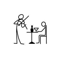 Cartoon icons set of sketch little people in cute miniature scenes.