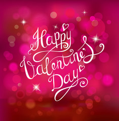 Valentines day lettering background. Hand Drawing Vector Lettering design. Greeting card.