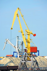 Port cargo crane and sand