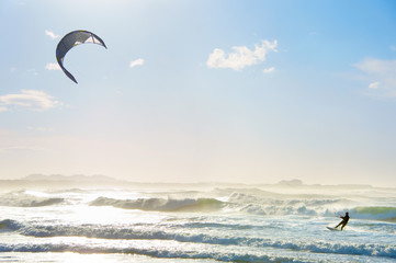 Kite surfing in the ocean © joyt