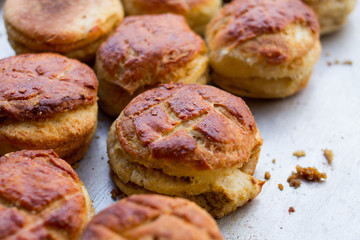 pile of freshly baked scones