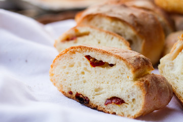 sliced bread on the table