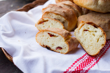 sliced bread on the table