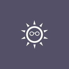 sun icon with glass