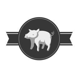pig animal emblem icon image vector illustration design 