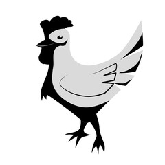 chicken or hen animal emblem icon image vector illustration design 