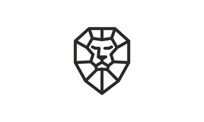 Lion face logo emblem template for business or t-shirt design