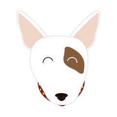 Fototapeta na wymiar cute dog face icon over white background. colorful design. vector illustration