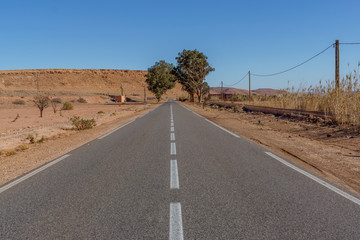 Highway road to desert in Morocco