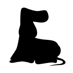 silhouette of dog animal over white background. vector illustration