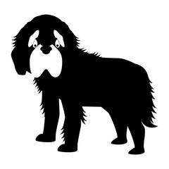 Fototapeta na wymiar silhouette of dog animal over white background. vector illustration
