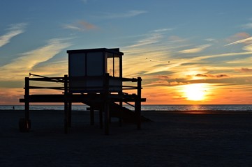 Sunset in Sankt Peter Ording in Germany