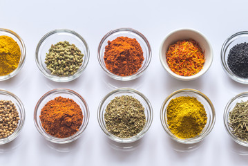 Different kinds of spices and herbs