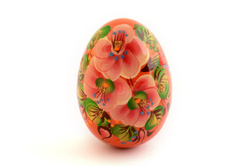Hand painted easter egg isolated in white