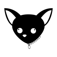 dog face icon over white background. black and white design. vector illustration