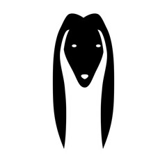 dog face icon over white background. black and white design. vector illustration