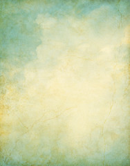 Grunge Vintage Clouds. Clouds on a vintage grunge background.  Image displays a pleasing paper grain and texture at 100 percent. - 133014491