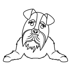 cute dog icon over white background. vector illustration