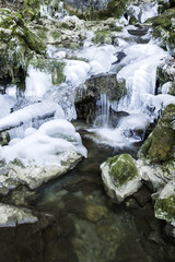 Frozen waterfall on the creek