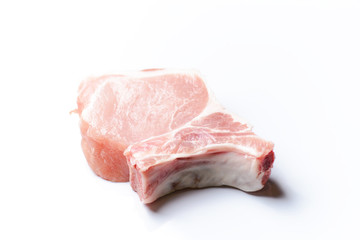 Fresh raw beef steak isolated on white..