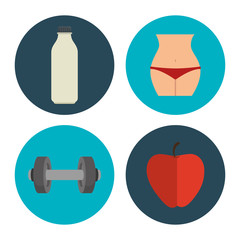 set fitness equipment icon vector illustration design